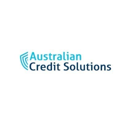 Australian Credit Solutions logo with light and dark blue text and a stylized shield icon.